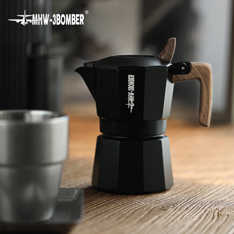 MHW-3BOMBER Coffee Maker Moka Pot Double Valve Espresso Italian Cuban Coffee Machine Café Brewing Tools Home Barista Accessories