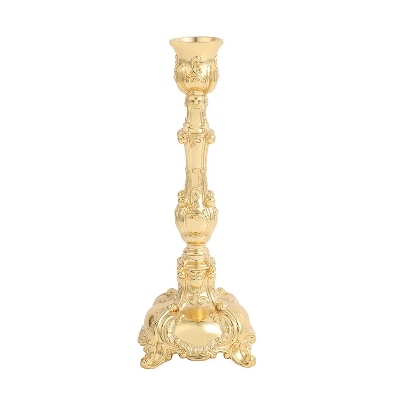 2Pcs European retro zinc alloy candle holder ornament, hotel home handicraft candle holder