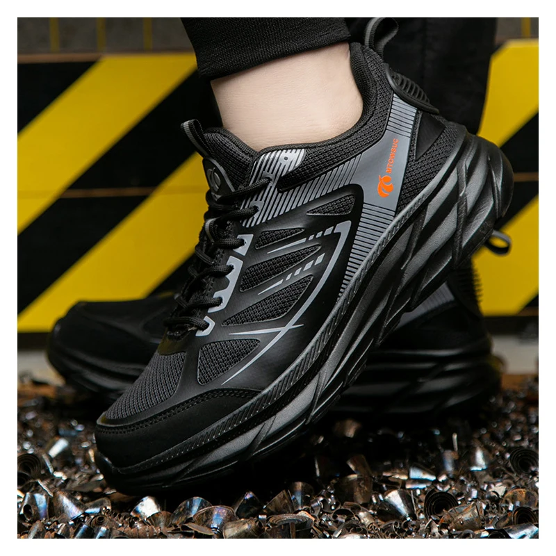 men fashion breathable steel toe caps work safety shoes worker tooling security boots air mesh summer safe footwear protection