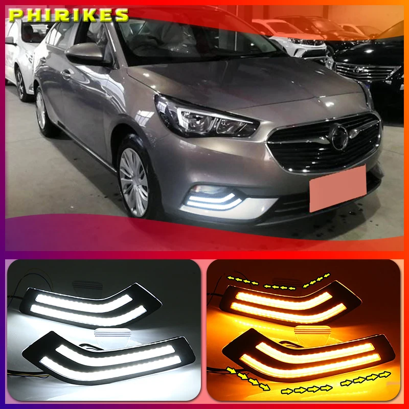 

2pcs LED DRL daytime running light For Buick Excelle 2018 2019 White yellow blue Front Fog Lamp Day Light