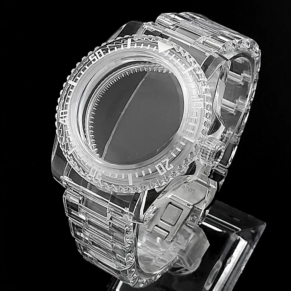 

Акриловый прозрачный корпус 40,5 мм, подходит для NH-35, 36, 38, 70, детали для часов, аксессуары, коробка для часов, черный, зеленый, синий ремешок