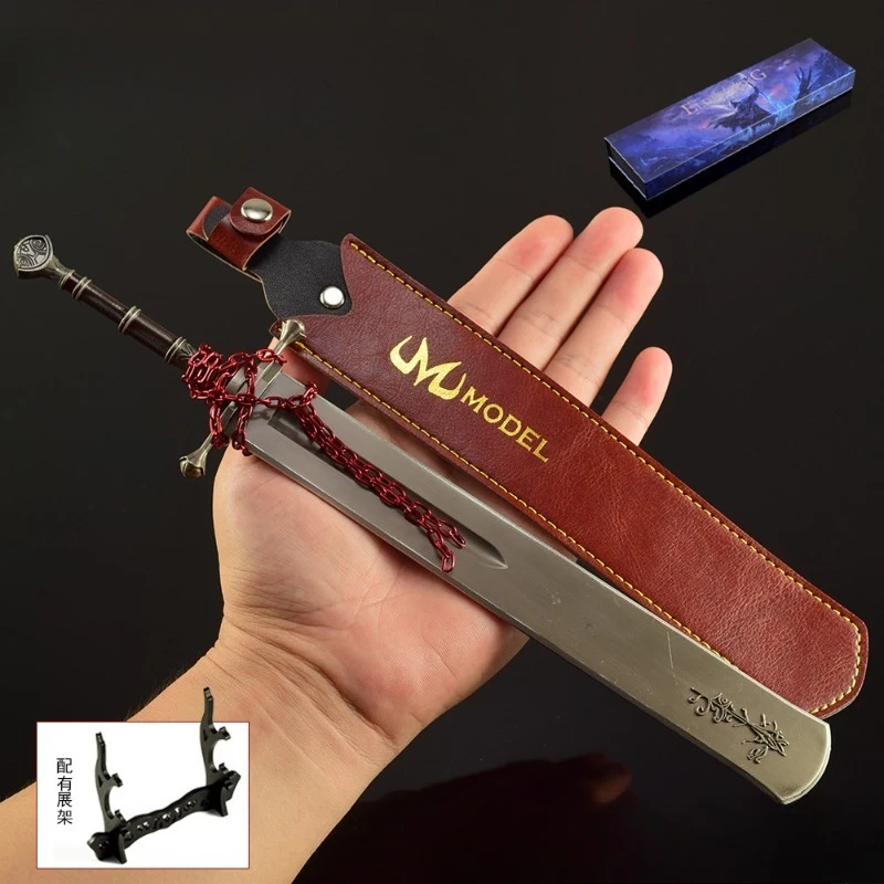 Marais Beul Zwaard Ring Spel Perifere Eldened 30 cm Alle Metalen Samurai Craft Accessorie Ornament Collectie Geschenkdoos