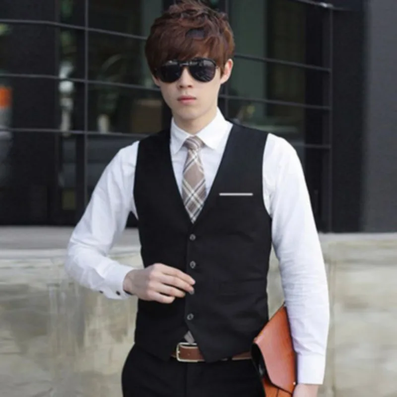 

Men's Suit Vest Slim Groom Groom Best Man Dress Fashion Plaid Work Formal Outfit