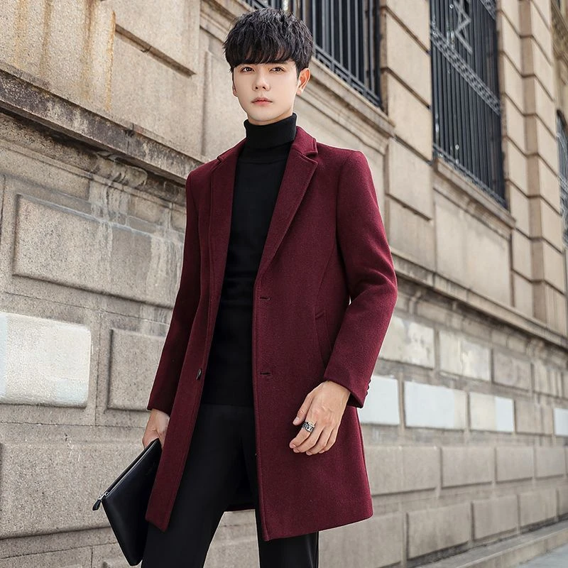 

COMXZ Mens Wool Overcoat Winter Luxury Outdoor Office Thickened Coat Casual Daily Wear Windproof Fashionable Trench Outerwear