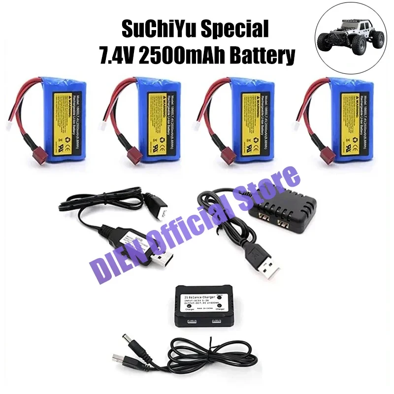 7.4V 2500mAh  Li-ion battery for SCY-16101 SCY-16102 SCY-16103 SCY-16201 SCY-16301 SCY-16302 SCY-16303 RC truck spare parts