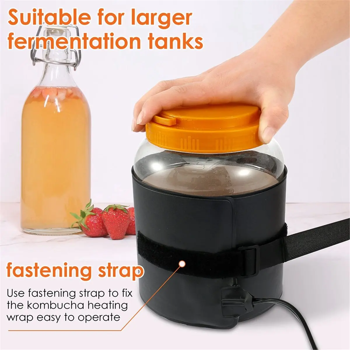 2026 New Kombucha Heating Wrap Even Heating Jar Heater Wrap Waterproof Fermentation Heating Pad Fermentation Heater Wrap US Plug