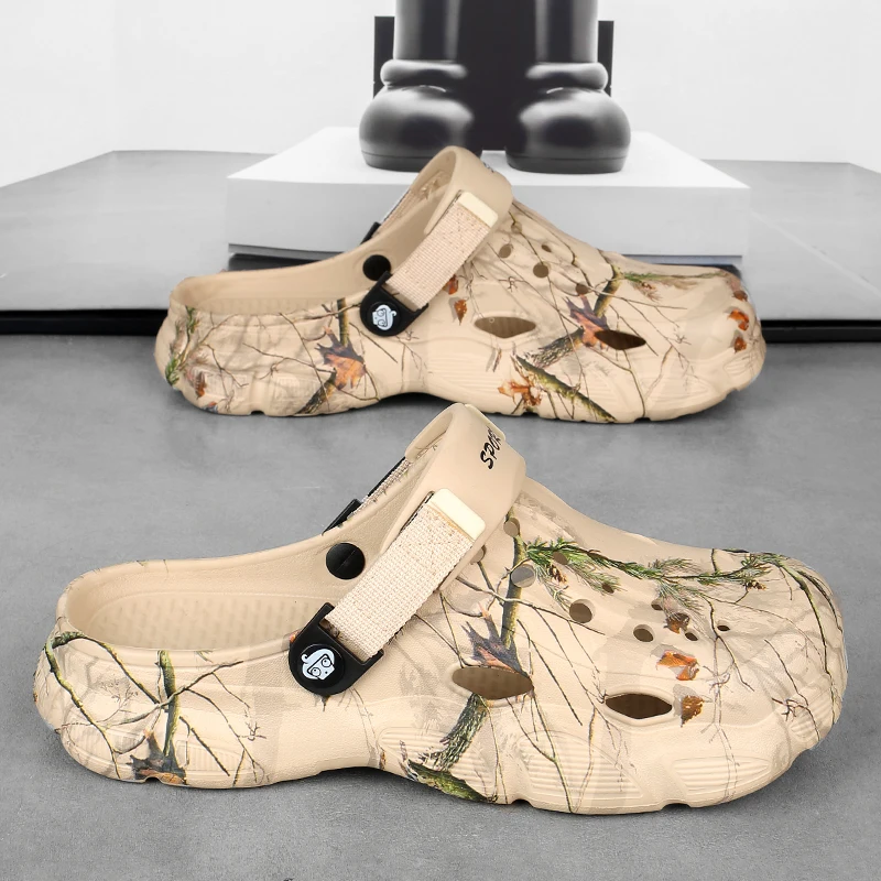 

New Breathable Slippers for Men Summer EVA Clogs Garden Shoes Outdoor Holes Beach Slippers Comfortable Slides Trend