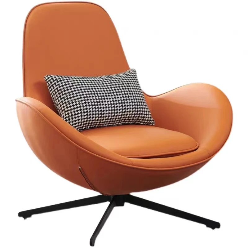

Ltalian Style Designer Balcony High Back Chair Single Rotating Eggshell Chair Bedroom Ins Study Chair Lazy Sofa