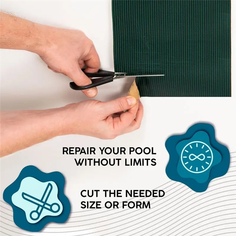 PZHI Pool Patch Repair Kit 2 Rolls 8x40 Inch Self Adhesive Swimming Pool Cover Repair Patch for Mesh Solid Covers