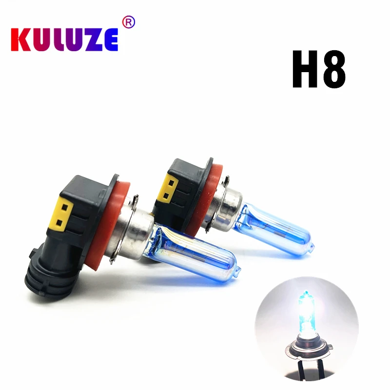 2pcs Crystal Super Bright White H8 Halogen Bulb 12V Car HeadLight Bulb H8 55w Halogen Lamp Car Light Fog lamp Source