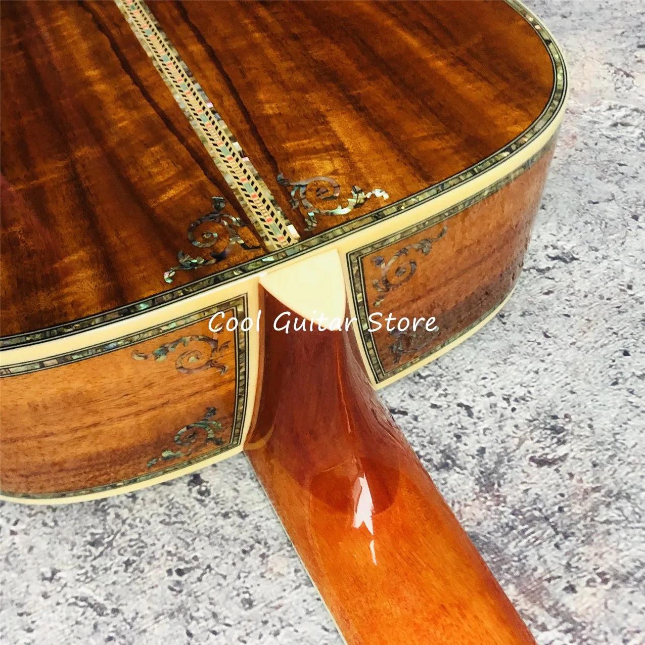 Factory Custom,All KOA Wood 12 Strings Acoustic Guitar,Ebony Fingerboard,Big Vase Inlay,Abalone BindWood Pickguard