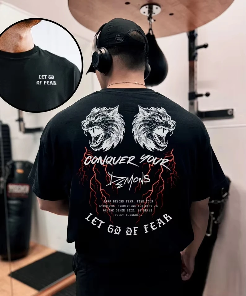 Nouveau 2026 Conquer Your Inner Beast - T-shirt de sport, Tenue de musculation, Vêtement de musculation, T-shirt de gym, Vêtements de sport