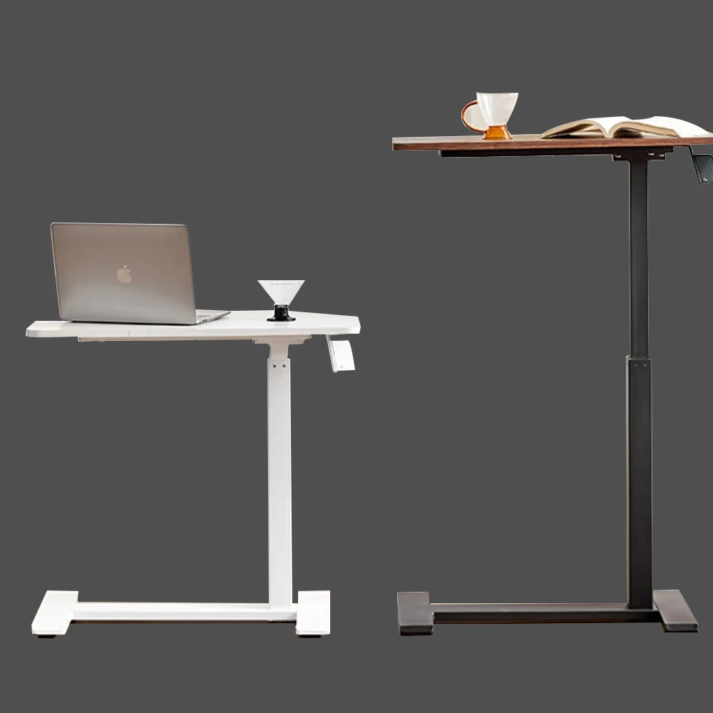 Stainless Steel RV Accessories-Mobile Pneumatic Gas Height Adjustable Standing Computer Desk Overbed Side Sofa Desk Hidden