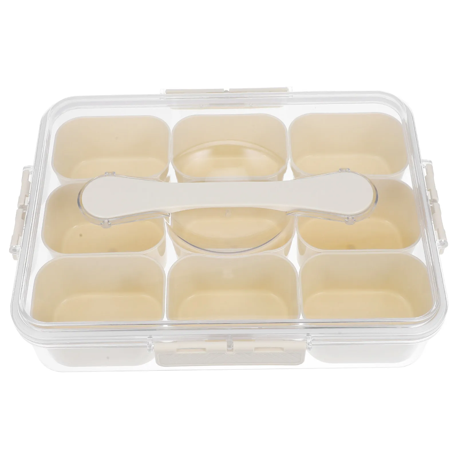 9-Compartment Dried Fruit Box Compartment Snack Serving Tray with Lid Food Storage Container for Nuts Cookies Candies Fruits