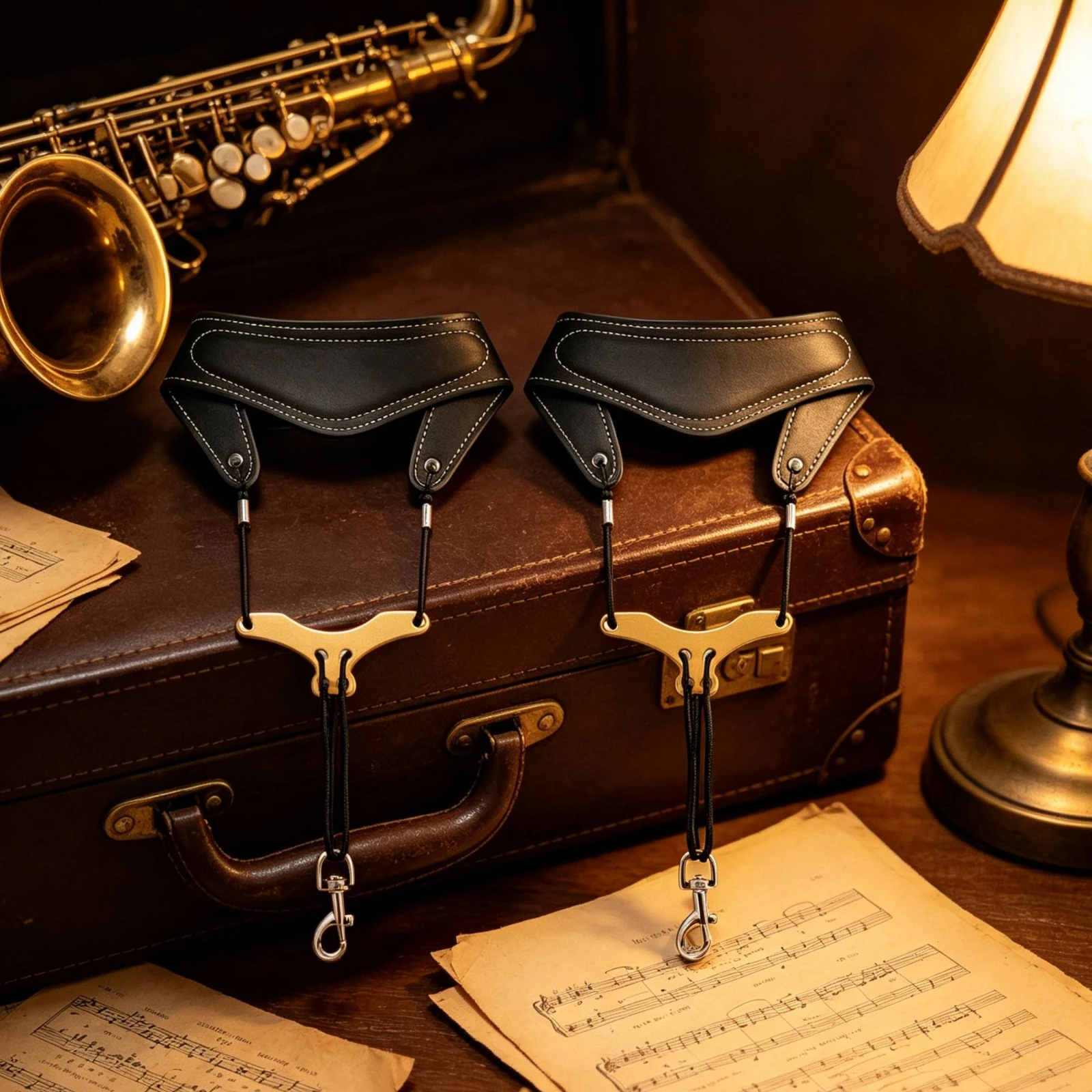 2 Pieces Padded Saxophone Neck Strap Comfortable Saxophone Neck Strap Music Accessory Ergonomic Soft for Saxophonists, Concerts