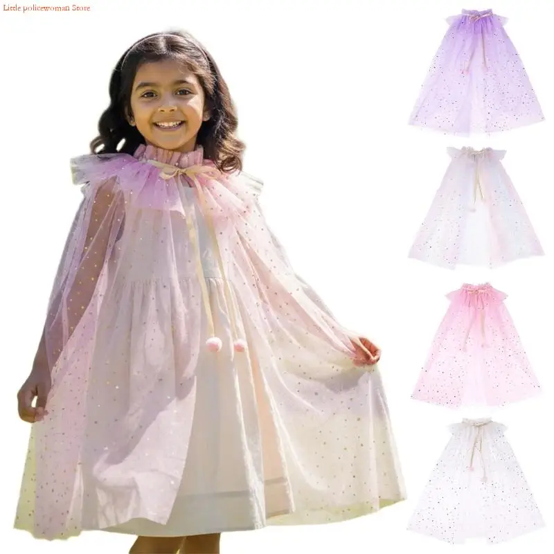 

F92D Princess Dressing up Clothes for Girls Princess Girls Princess Cloak for Carnivals Role Play Show Cosplay Birthday