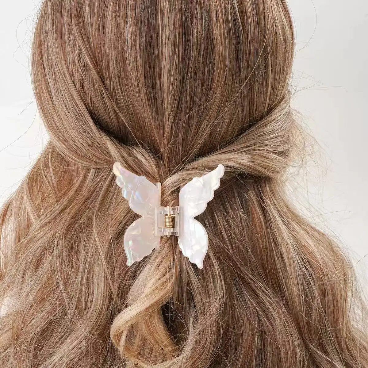 Super Fairy Three-Dimensional Butterfly Half-Tied Hair Back Of The Head Acetate Clip Hair Accessories For Women