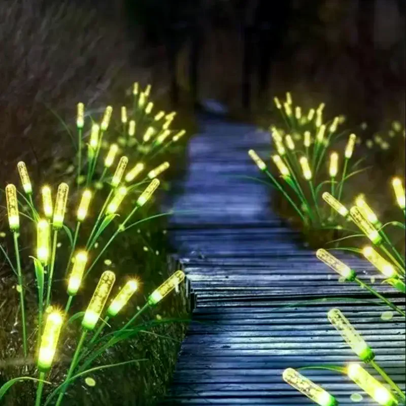 LED Solar Reed Garden Lights Outdoor Waterproof Swaying Decorative Lamp Outside Landscape Lighting For Patio Yard Pathway