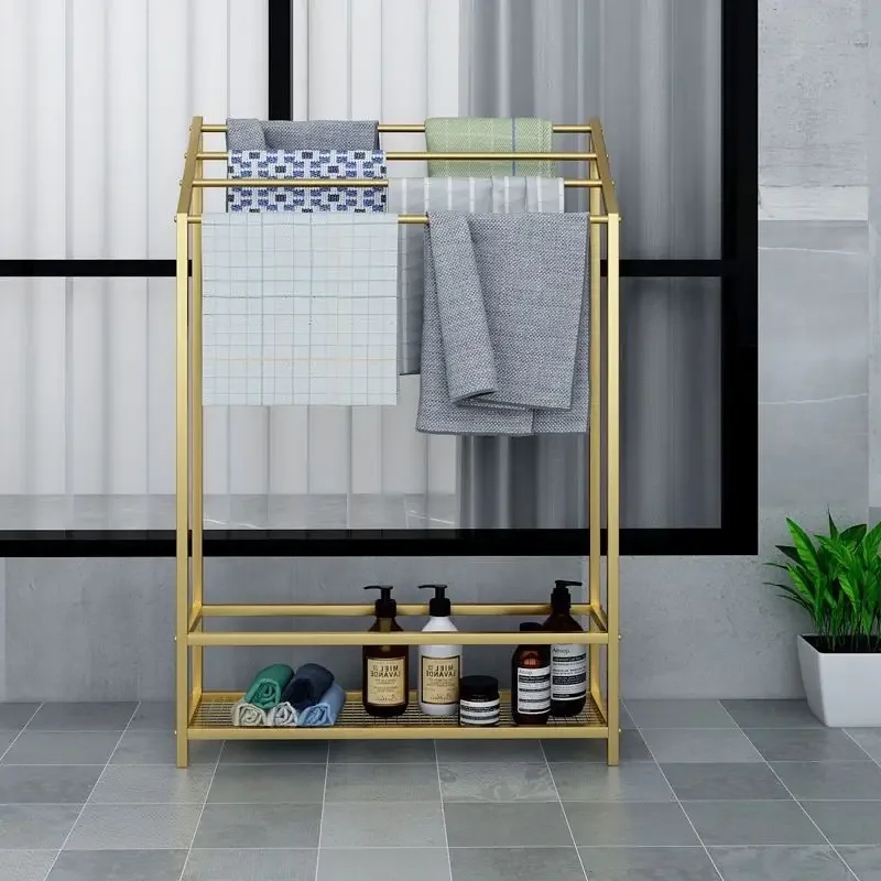 Bathroom floor towel storage toilet towel rack rag hanger balcony hanger drying