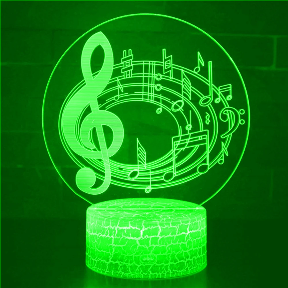 Nighdn Music Note LED Table Lamp Acrylic Night Light 7 Colors Changing Bedroom Bedside Decoration Lights Gifts for Kids Girls