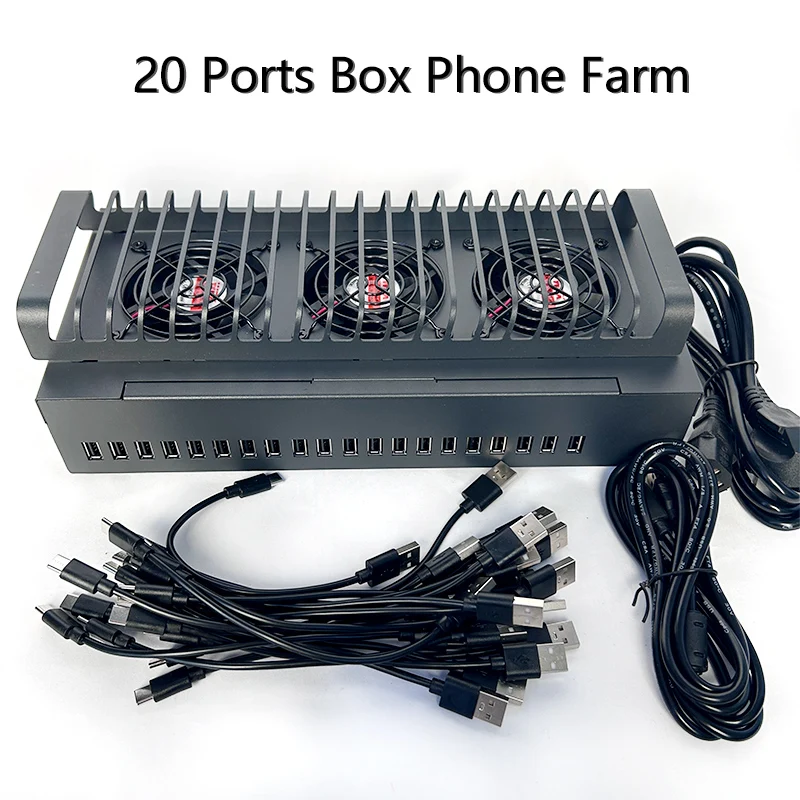 20 40 60 USB Ports Phone Box Farm USB Hub Android Control Box Batch Synchronization Control Unified Management Smartphones