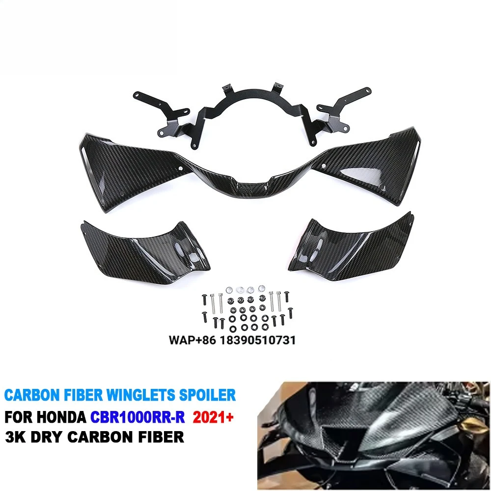 100% 3K Dry Carbon Fiber Motorcycle Winglets Spoiler for CBR1000RR-R 2021 2022 2023 2024