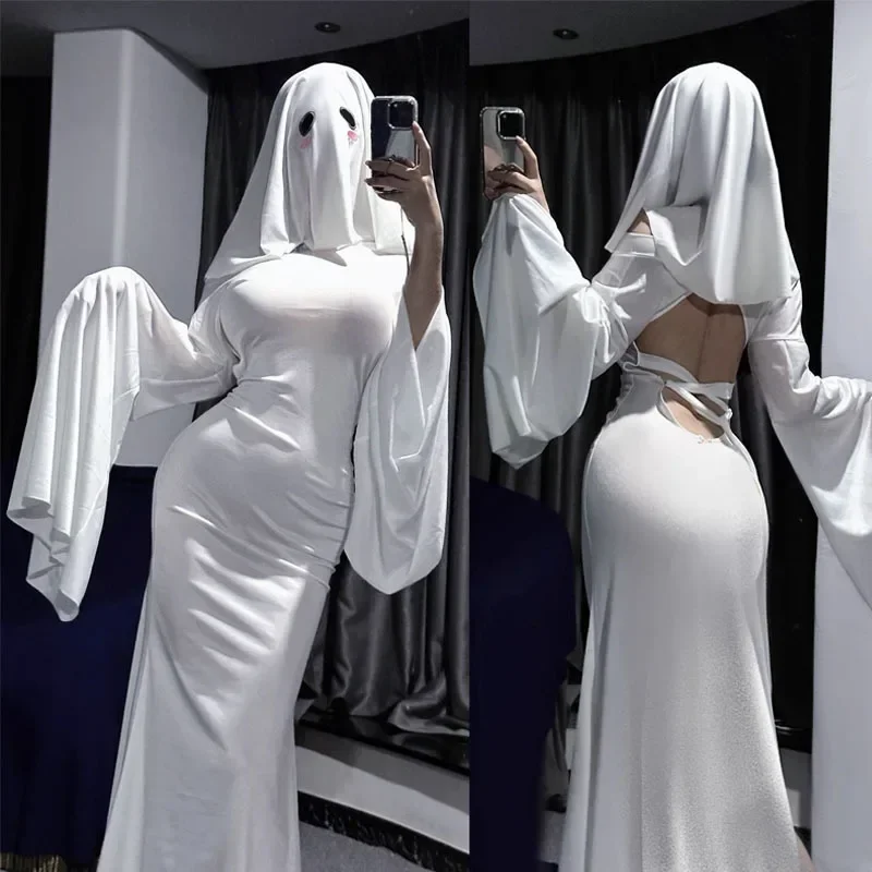 Vestido de Halloween para disfraz de niña fantasma, cosplay de señora albaricoque del mismo estilo que el vestido de disfraz de Carnaval para mujer