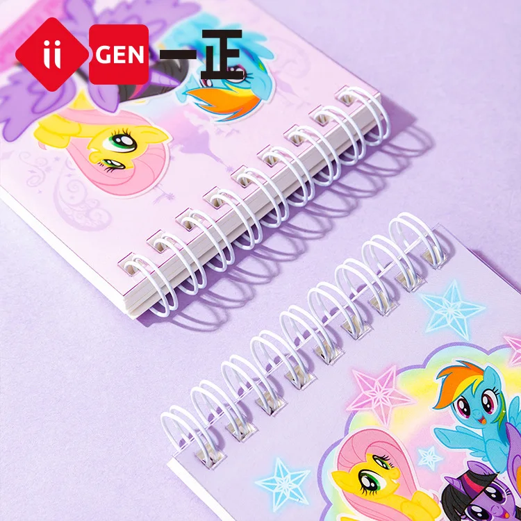 Мини-блокнот Rainbow Pony на катушке, милый и портативный блокнот для самостоятельного приема домашних заданий, карманная книга, канцелярские принадлежности для детей