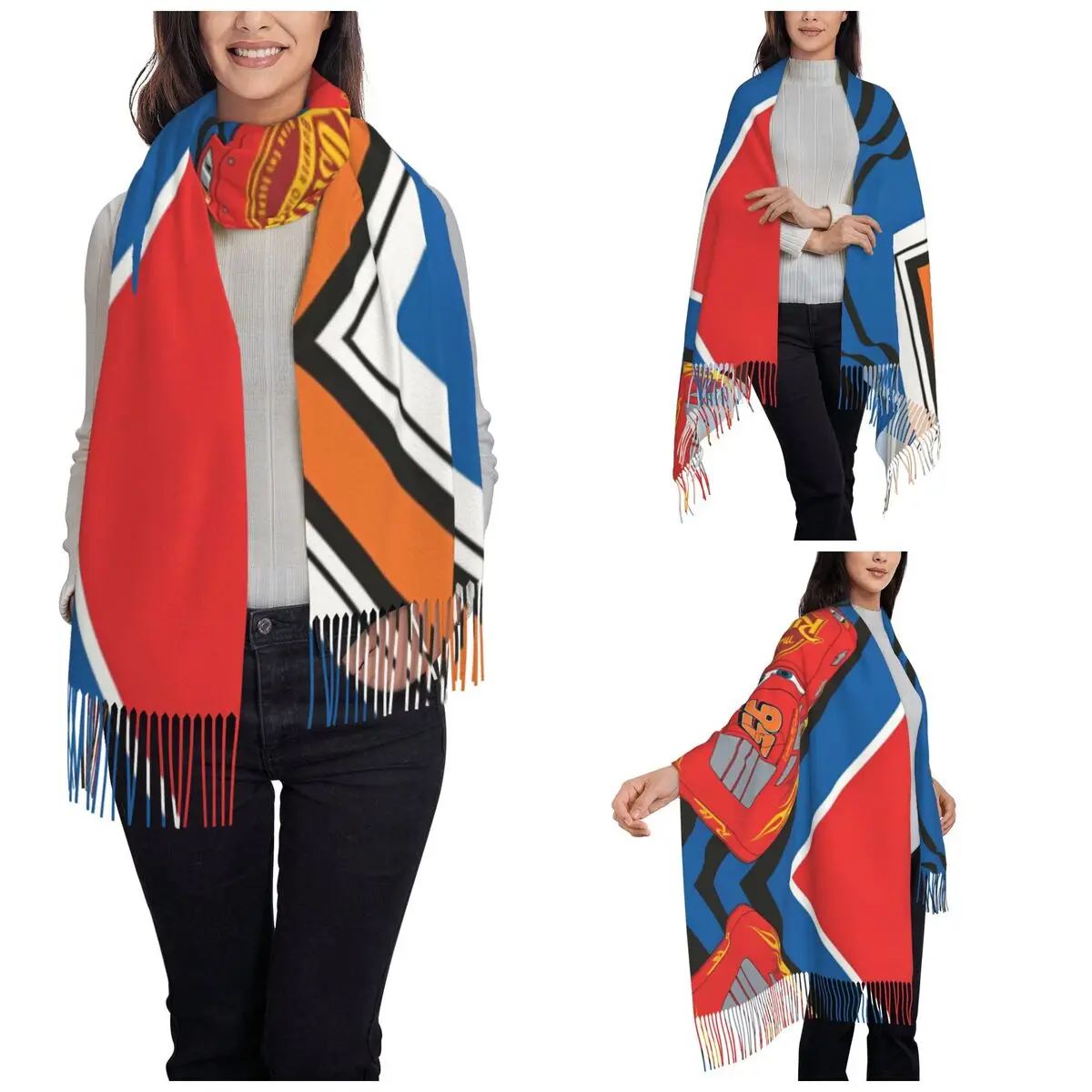 Cars Lightning McQueen Shawl Wraps Women Warm Large Long Scarf Life Is A Highway Pashminas Shawl Scarves