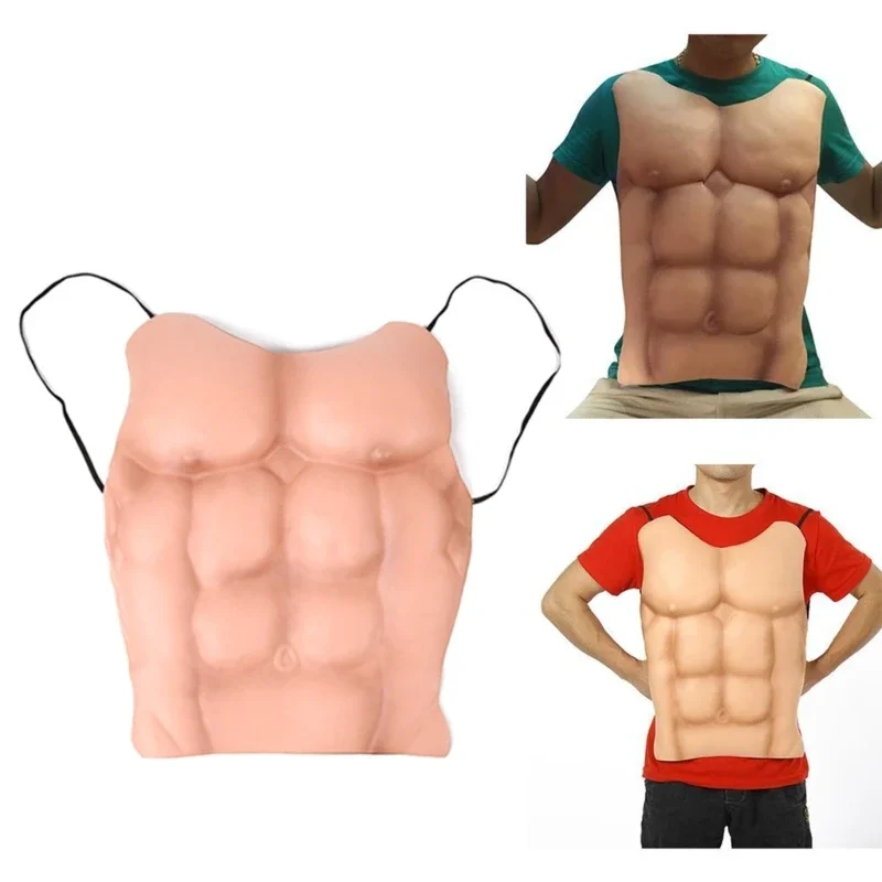 Men Fake Muscle Chest Fake Muscle Chest Abdominal Muscle Skin Shaper Cosplays R7RF