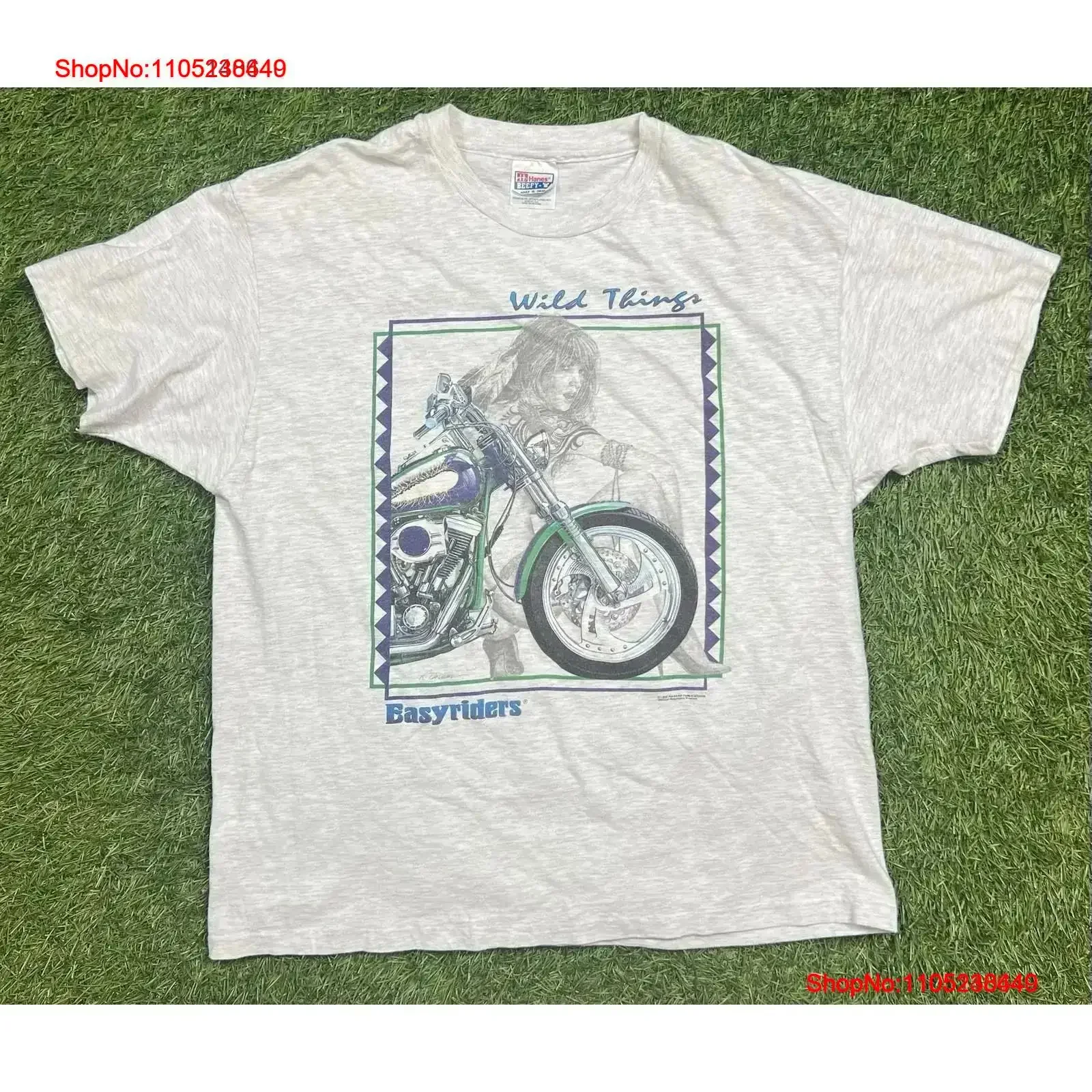 Vintage 1996 Easyriders Wild Things Sexy Girl Biker T Shirt Men's XL USA Gray Washed Breathable homme Soft Casual vintage
