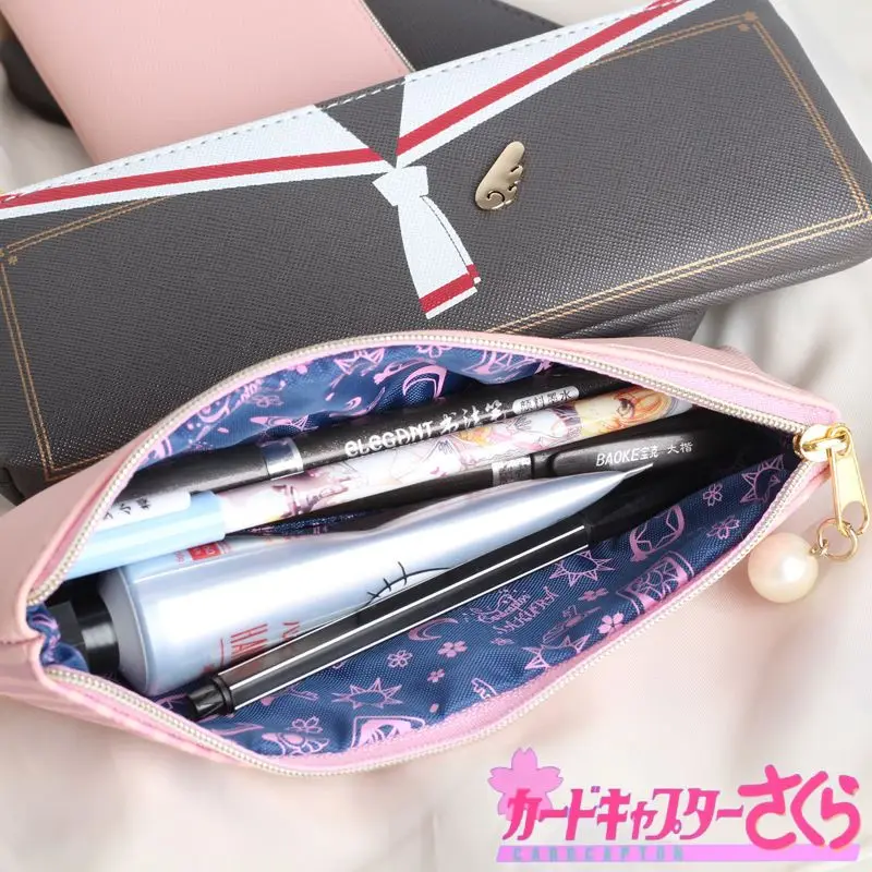 Cardcaptor Sakura Anime Card Captor Sakura The Clow Action Figure Printed Cosplay Sakura Girls Pen Bag Wallet Purse Pocket