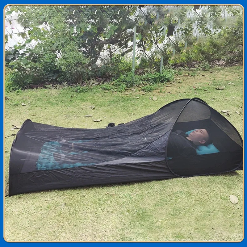 

Single Person Black Mosquito and Sun Protection, Portable and Quick To Open Camping Mosquito Nets and Tents