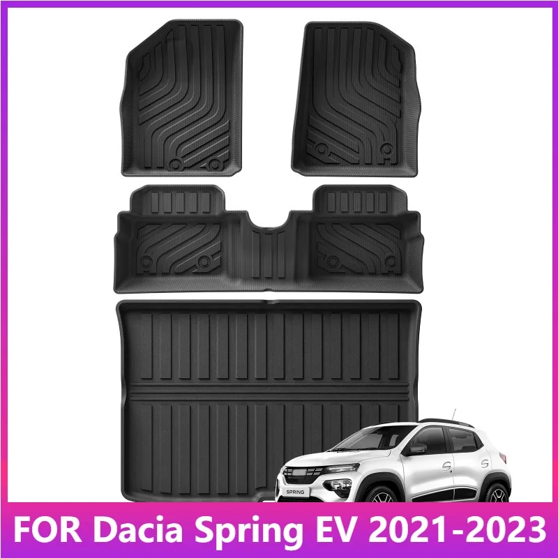 

Для Dacia Spring EV 2021-2023 Renault City K-ZE Renault Kwid E-Tech Electric TPE 3D автомобильные коврики на багажник