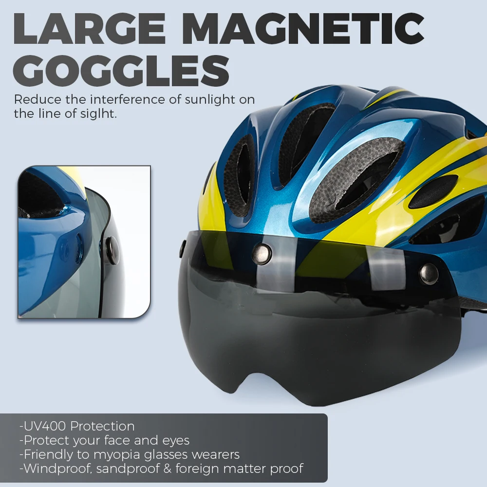 VICTGOAL MTB Electric Scooter Bicycle Helmet for Men Taillight Goggles Lens Sun Visor Cycling Helmets