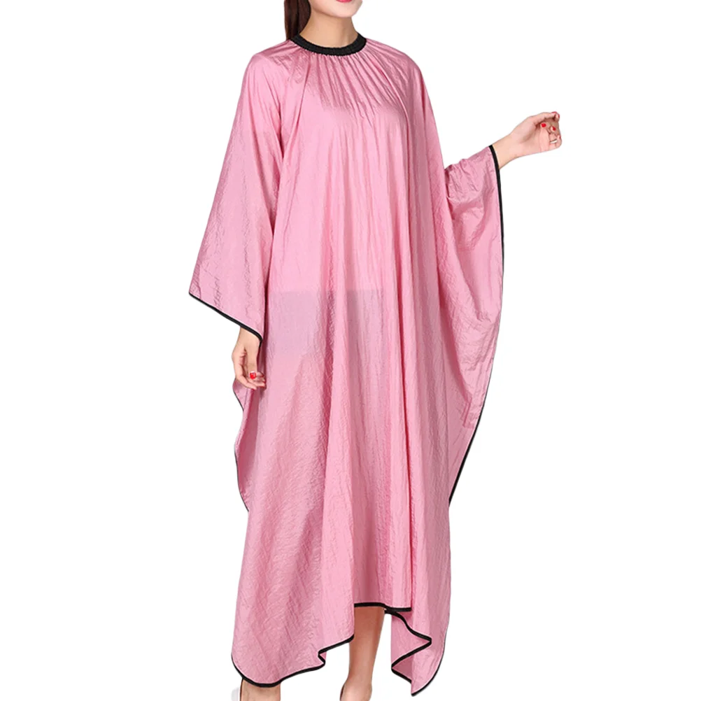 Exquisite Hairdressing Cape Practical Haircut Cape Hair Cutting Cloak Haircut Gown for Men Women (Pink)