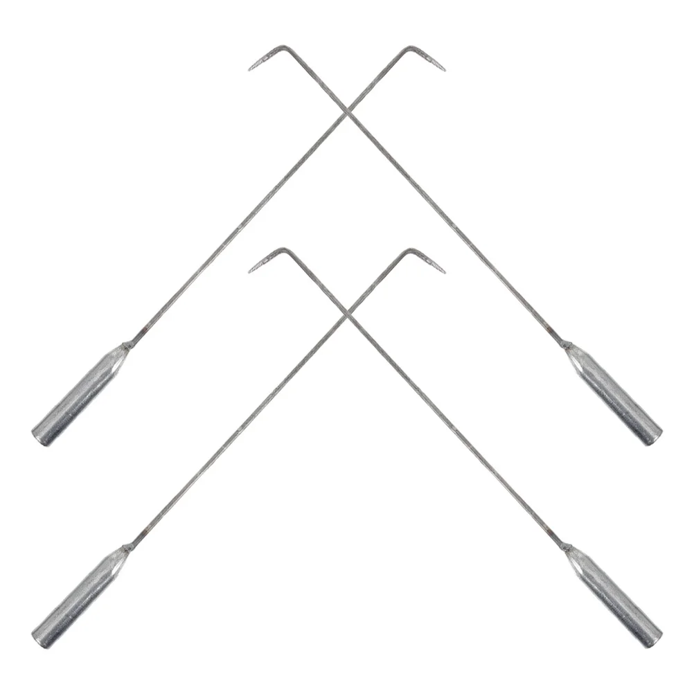 4 قطعة الموقد وحفرة النار أداة مجموعة الثقيلة خطاف الفحم الطويل لموقد الخشب المعسكر شواء الاستخدام الداخلي في الهواء الطلق