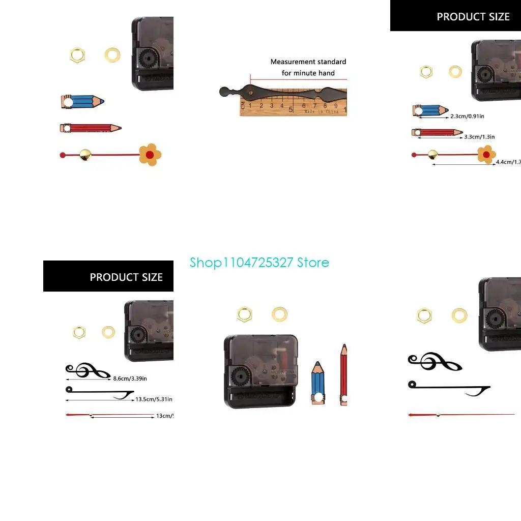 D8KF Easy Installation Long Shaft Clock Repair Parts Quiet Quartzs Clock Movement Mechanism with Fork Hands Replacement Kits