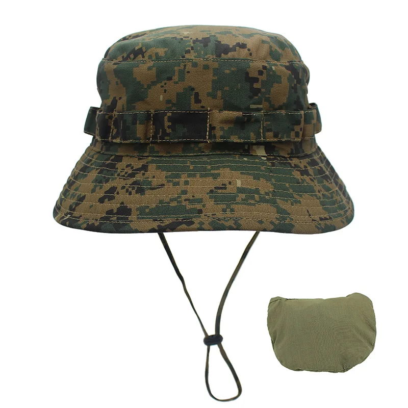 Camouflage Bucket Hat Men Women Wide Brim Boonie Hat Outdoor Sun Hat Large Size Packable Fisherman Cap Hiking Camping 56-60cm