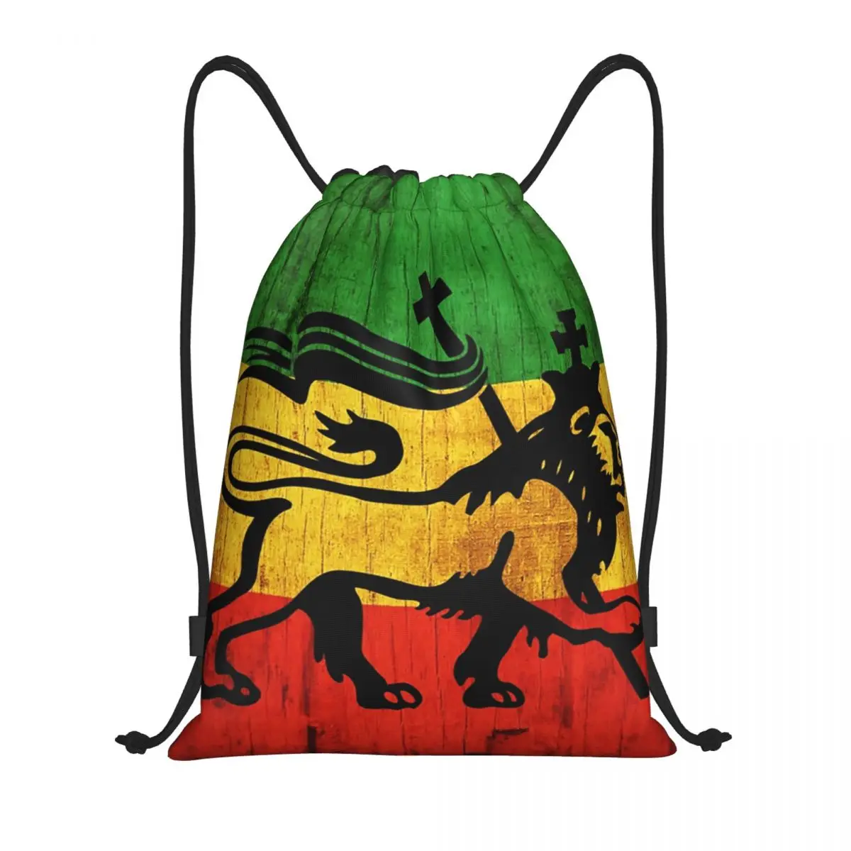 Lion Of Judah Reggae Rastafarian Flag Drawstring Bag Women Men Foldable Sports Gym Sackpack Shopping Backpacks