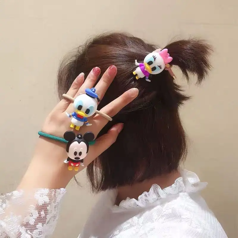 Disney Cartoon Mickey Minnie New Sweet and Cute Student Fun Creative Fashion Versatile Doll Hair Tie Headband Accessories Gift