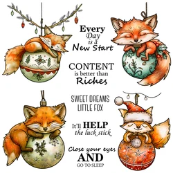 Mangocraft Cute Fox And Bells Clear Stamps Xmas New Year DIY Scrapbooking Supplies Silicone Stamp For Card Making Albums Decor