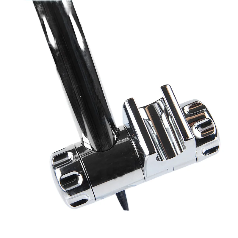 

Chrome Finish ABS Shower Head Holder with Double Locking Mechanism Right Side Mount for 25mm Shower Riser Rail