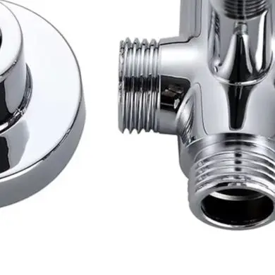 Shower Diverter T-Adapter in Brass with G1/2 Threaded Inlets and G3/4 Threaded Outlet for Flexible Bathroom Water Distribution