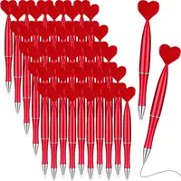 50 Uds. Bolígrafos con forma de corazón para el Día de San Valentín, bolígrafos Rollerball de tinta de Gel negro para suministros escolares de oficina, bolígrafos de regalo para niños