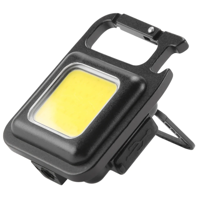 Multi-Function Magnetic Work Light, Camping Keychain Light, vermelho e azul piscando, Mini lanterna, ao ar livre