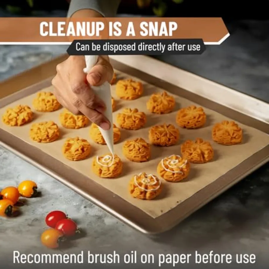 90 قطعة من أوراق الخبز الورقية مقاس 12 × 16 Ihes ورق خبز غير لاصق مقطوع مسبقًا للخبز والشوي ومقلاة الهواء وتبخير الخبز C