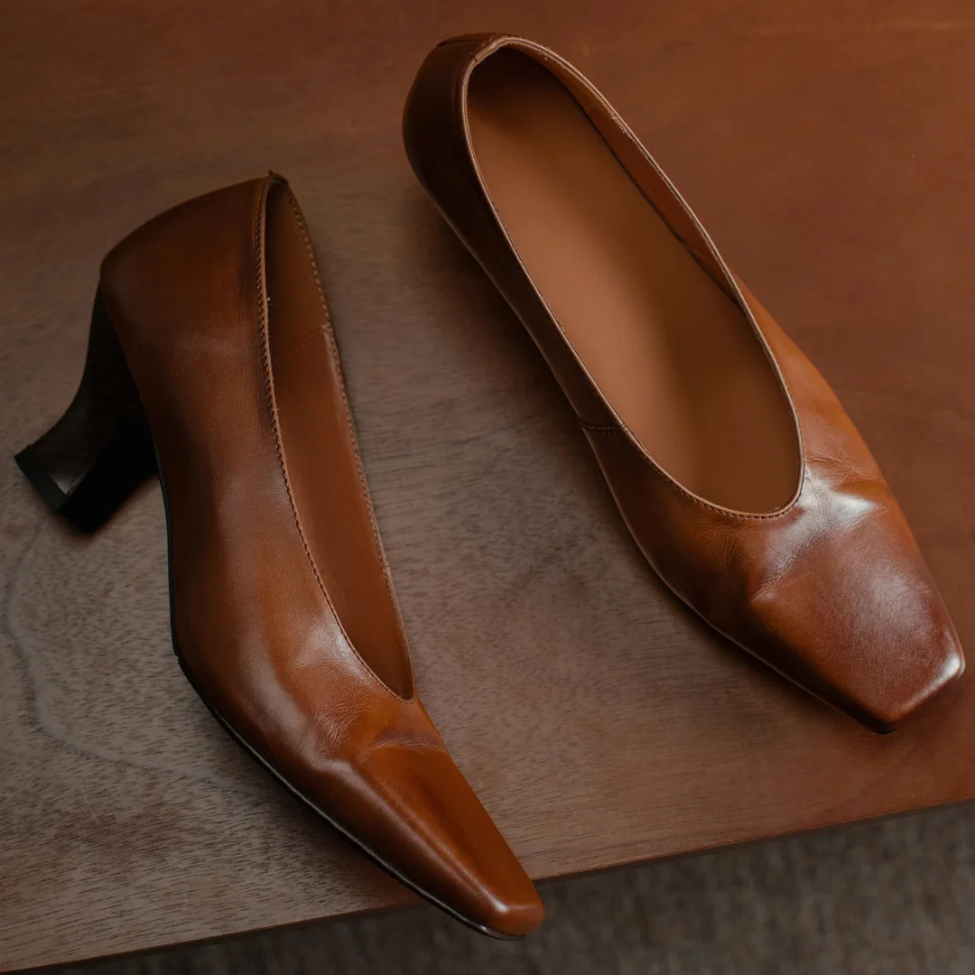 

Женские туфли-лодочки без шнуровки из коровьей кожи с квадратным носком, элегантные женские туфли высокого качества на тонком высоком каблуке 6 см, мягкие удобные модельные туфли