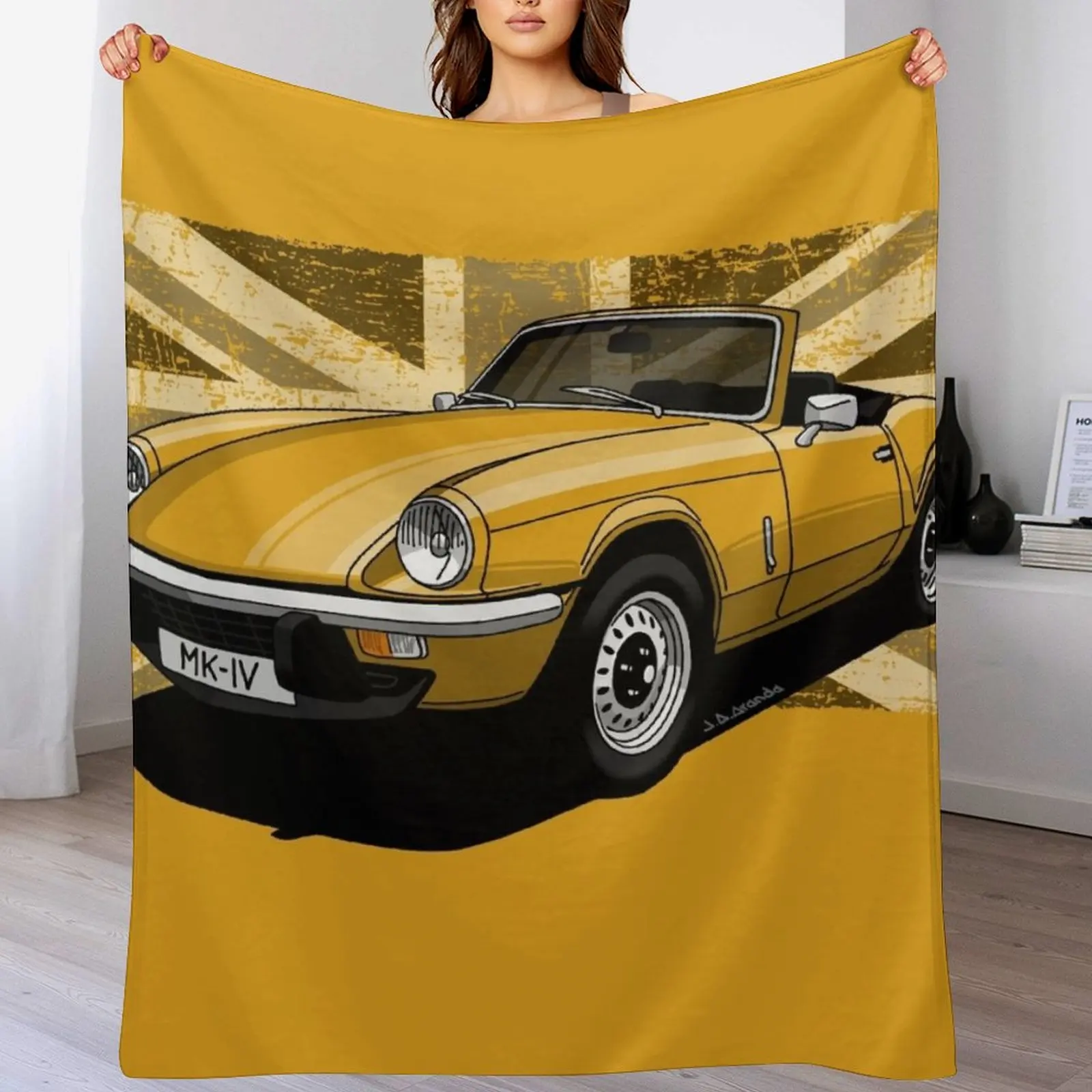

The coolest English roadster ever! Throw Blanket blankets ands Decorative Sofas Plaid Bed Blankets