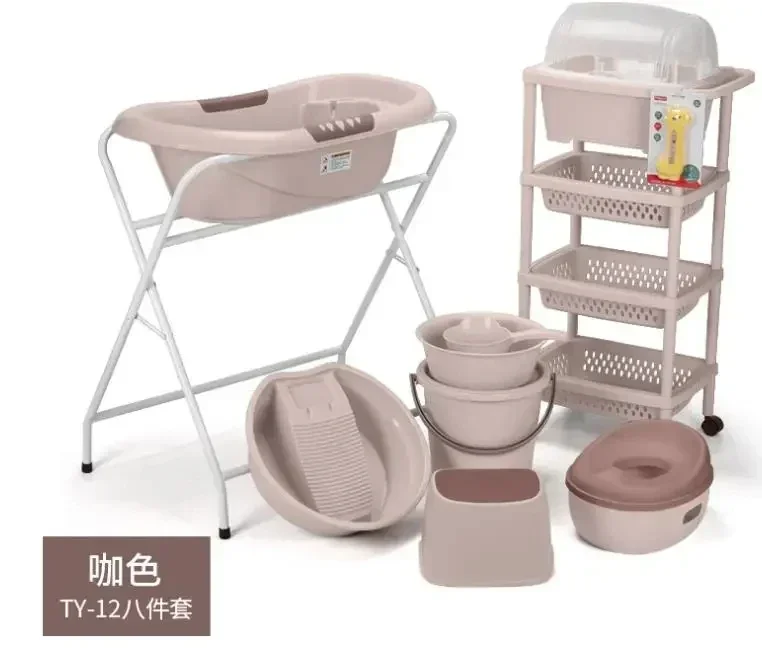 Baby Badewanne Set Mutter Kind Geschenk verdickte Badewanne Baby Bad Set fünf Sätze Schießen